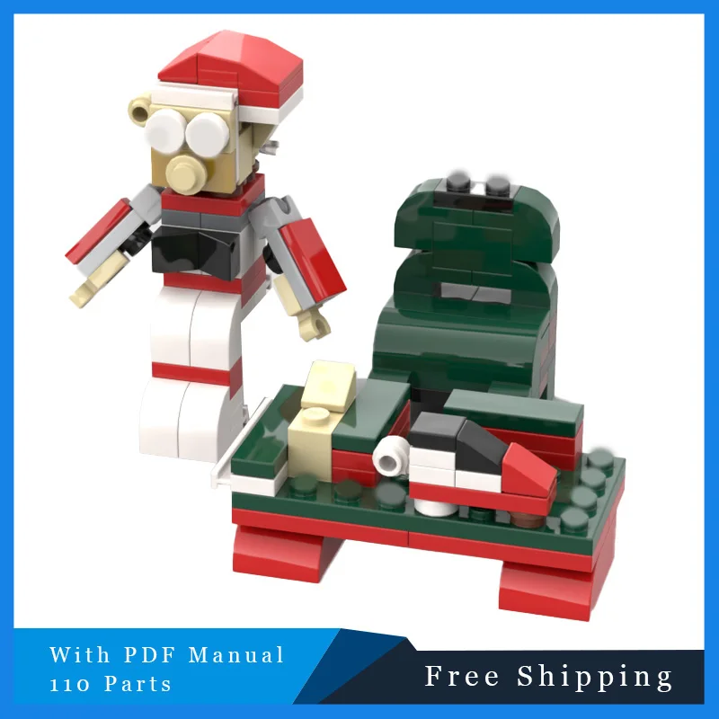 

110-детали, креативные строительные блоки MOC, снежный эльф, модель рождественской мастерской, детские наборы игрушек для сборки «сделай сам», рождественские подарки-сюрпризы