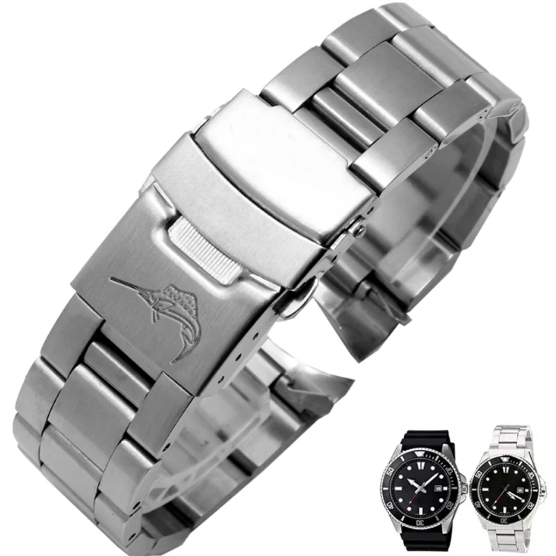 22mm Edelstahl Tauch band für Casio Duro für Schwertfisch MDV-106 MDV-107 Sport Armband 2784 Stahl