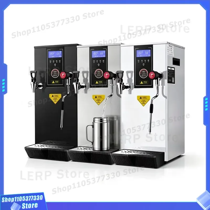 Commercial Double Pot Milk Tea Boiler Automatic Steam Water Heater for Bubble Tea Shop Equipment with Milk Frothing Function
