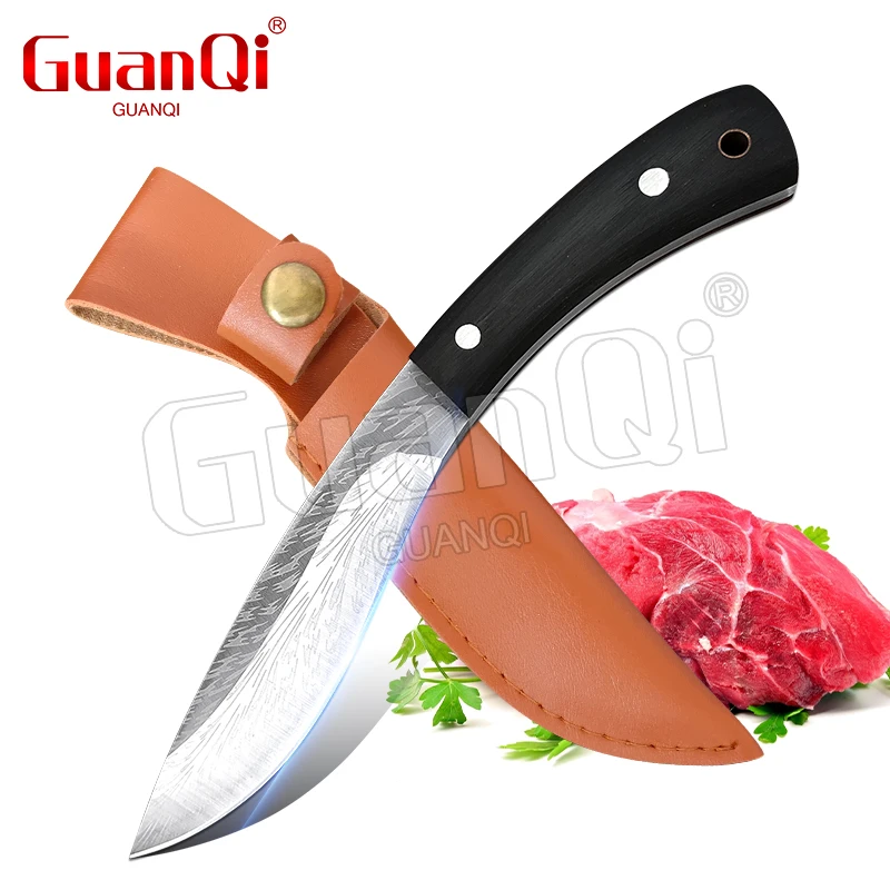 

Outdoor Survival Knife Stainless Steel Boning Knife Wood Handle Sharp Household Kitchen Chef Butcher Meat Cleaver Cooking Knives