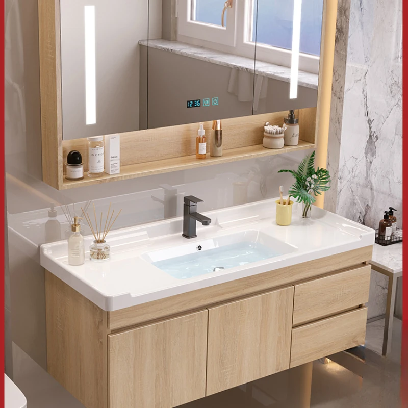 Bathroom cabinet combination solid wood ceramic toilet, sink, washbasin cabinet, washbasin, sink