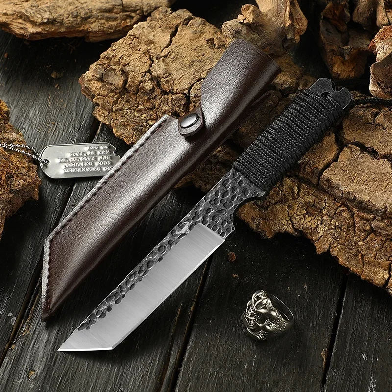 

2024 New Outdoor Knife High Hardness Handmade Forging Survival Diving Straight Camping Survival Thickened Portable Fruit Knife