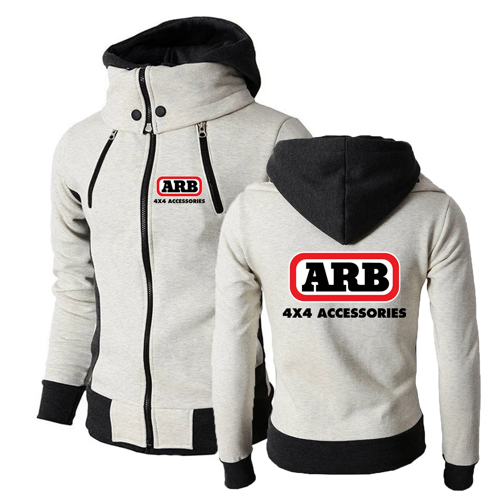ARB Men's Gym Muscle Fitness Hoodies Sports Casual Jacket Running Training Clothing Loose Zipper Hooded Coat Sweatshirt