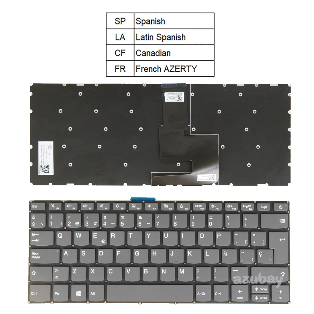 

Laptop Keyboard For Lenovo Ideapad b320-14ikb, 320s-15 320s- 15abr 15ast 15ikb 15isk, 520s-14ikb Canadian French AZERTY Spanish