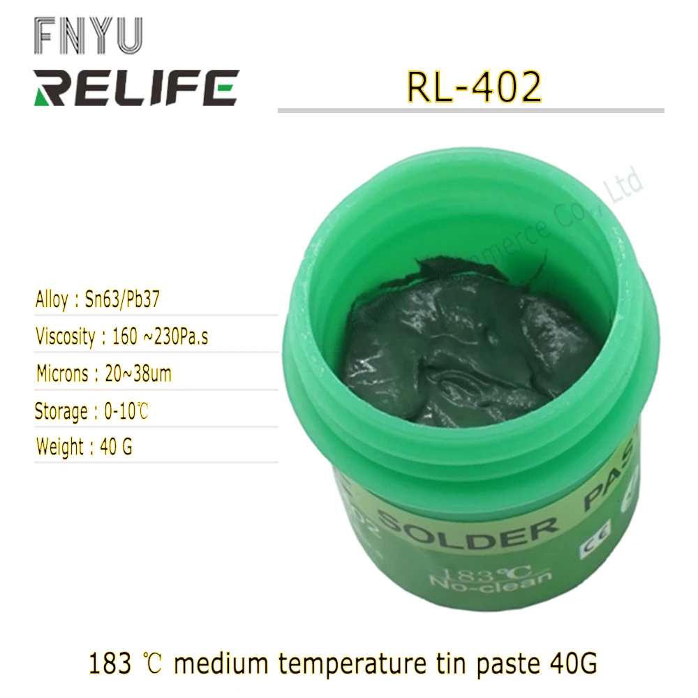 RELIFE RL-400 RL-401 RL-402 عدم نظيفة لحام لصق Sn63/Pb67 183 °C اللحيم لصق ل فون الهاتف بغا Reballing لحام
