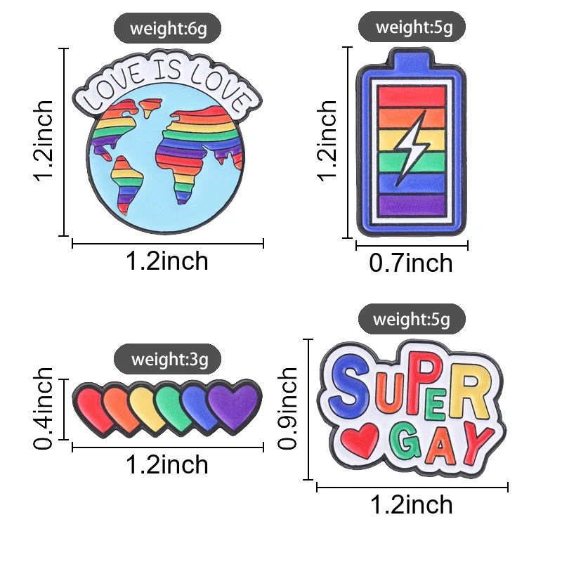 Rainbow Connected Hearts Pin Six Color Pride Love Enamel Badge for LGBTQ+ Supporters and Ally Accessory Backpack Decoration