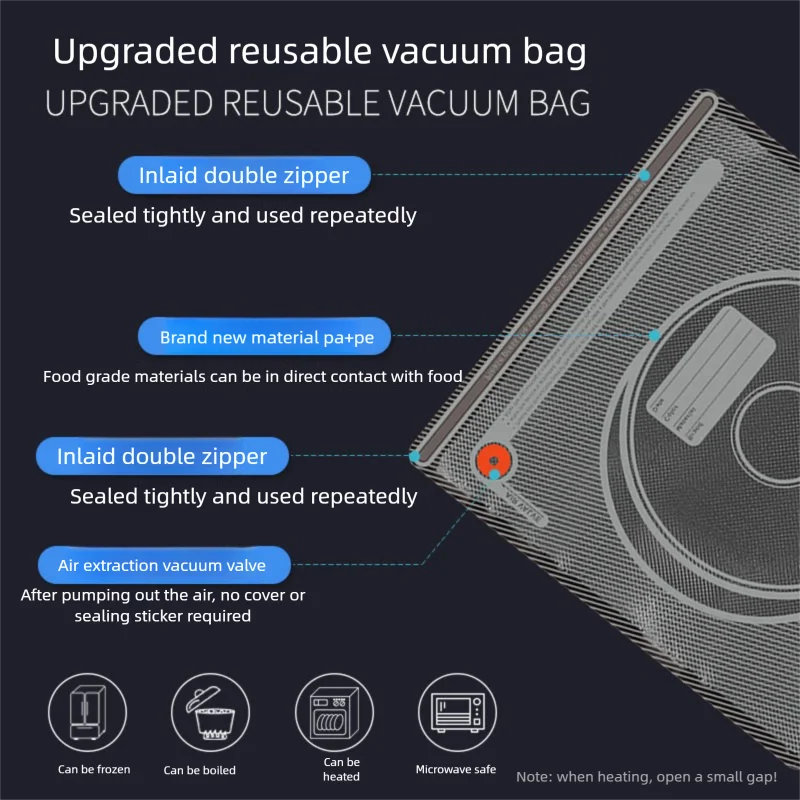 3D Upgraded Black Filament Storage Bag PLA ABS PETG Vacuum Bag Dryer Safekeep Humidity Resistant Sealing Bags Keep Filament Dry