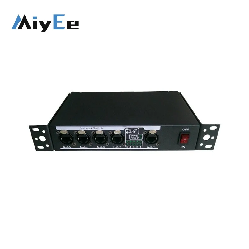 CR093E 5-Channel Gigabit Switch Stage Light Console Network Switch with Five 10/100/1000Mbps Adaptive Ethernet Ports