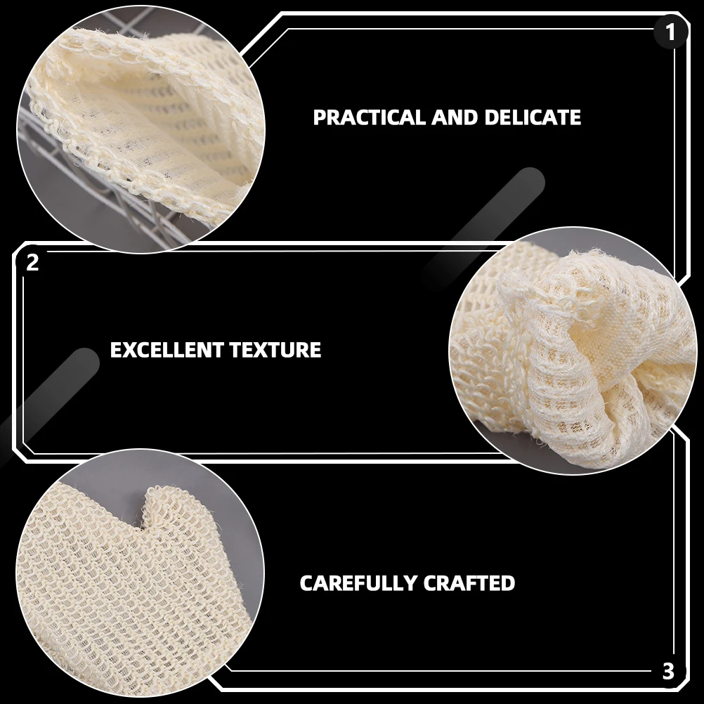 

2Pcs Sisal Bath Gloves Exfoliating Shower Mittens Body Scrubber Back Washer Lightweight Travel Camping Bathing Accessories