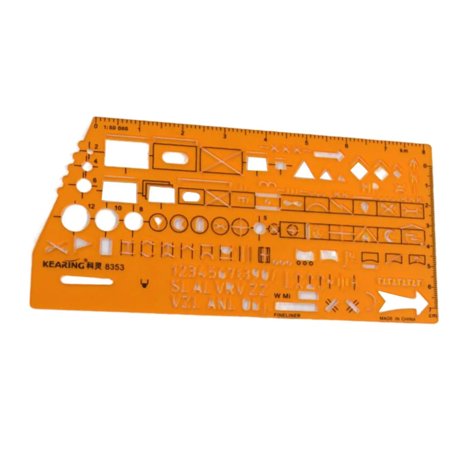 Drawing Template Ruler, Warfighting Symbology Map Drawing Template and Stencil, Drawing Ruler