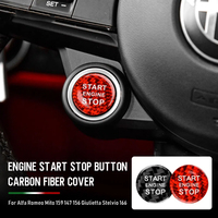 Real Hard Carbon Fiber for Alfa Romeo 147 156 159 Giulia Stelvio Accessories Car Engine Start Stop Button Cover Ignition Sticker