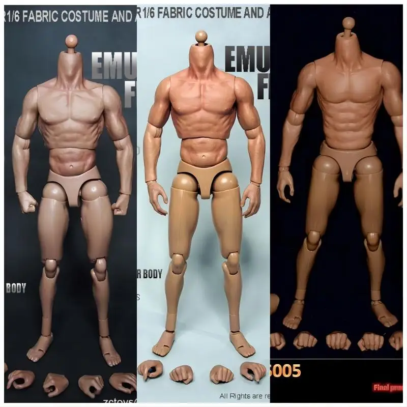 ZCTOYS S001 S002 S005 1/6 Skala 12-calowy męski żołnierz mięśniowy Super elastyczna figurka akcji Body Fit Bez szyi Rzeźby głowy