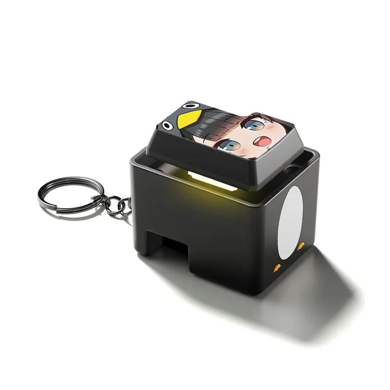 Gugu Gaga Penguin Doll Cute Anime Fans Decompression Fidget Enter Glowing Sound Keychain Funny Pendant Stress Relief Toy