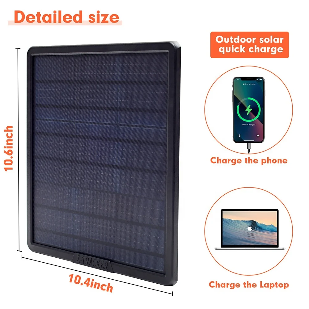 25000mah 10W High Efficiency Charger 12v Solar Panel For Camera Outdoor Solar Panel With Battery For CCTV Hunting Trail Camera view 2