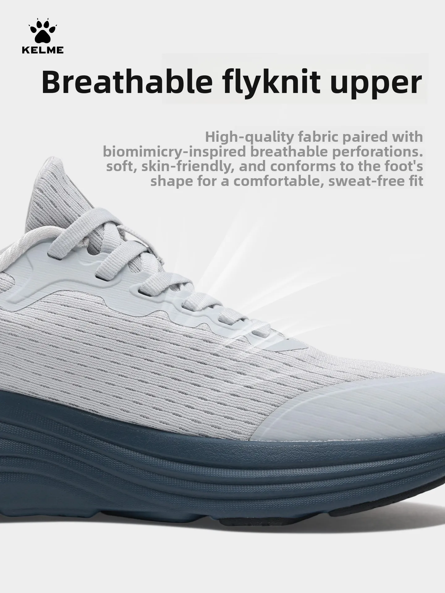 Kelme Men's Casual Running Shoes Shock-absorbing And Breathable Running Shoes Lightweight And Shock-absorbing Sports Shoes