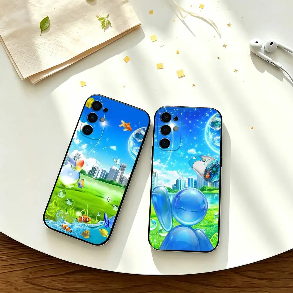ART Frutiger Aero Aqua Nostalgia   Phone Case For Samsung S26,S25,S24,S23,S22 Black Soft Protective Phone Case