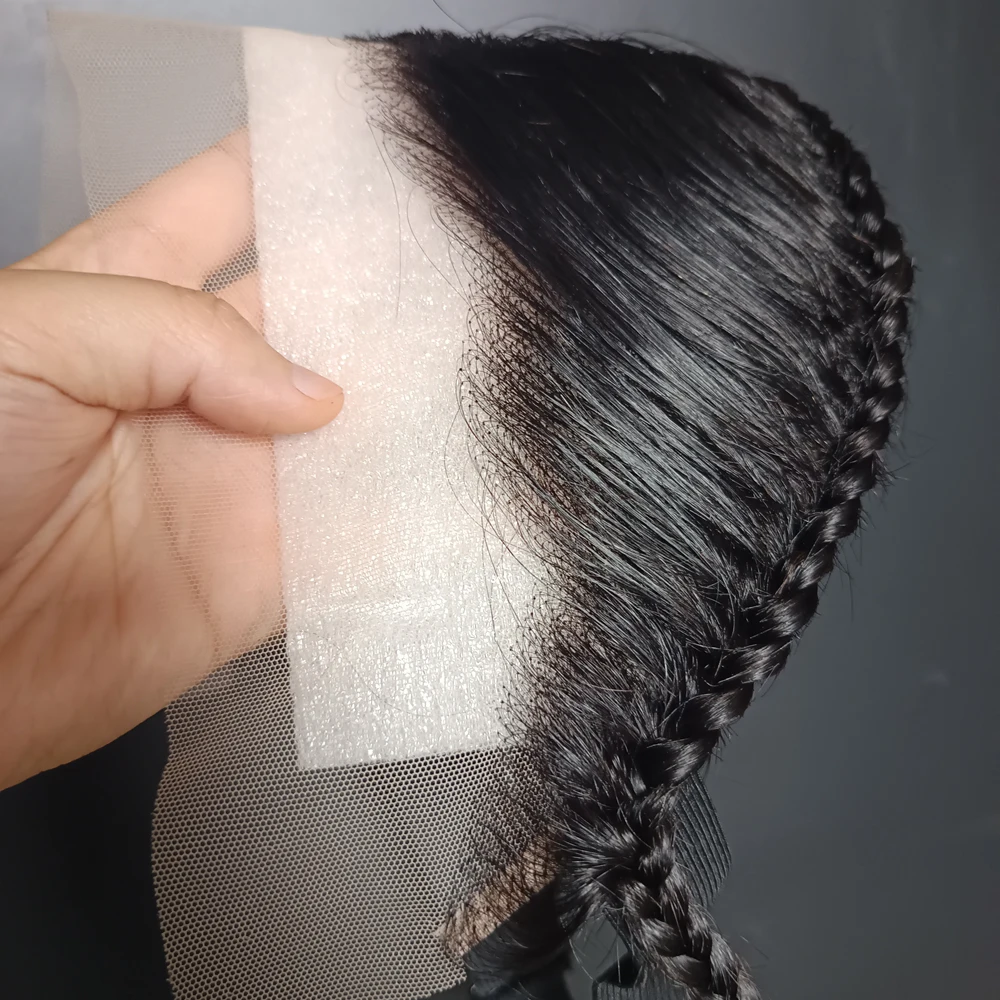 13X4 투명 레이스 프론탈 (땋은 머리 포함) 10인치 내추럴 컬러 레미 헤어 레이스 프론탈 (여성용)