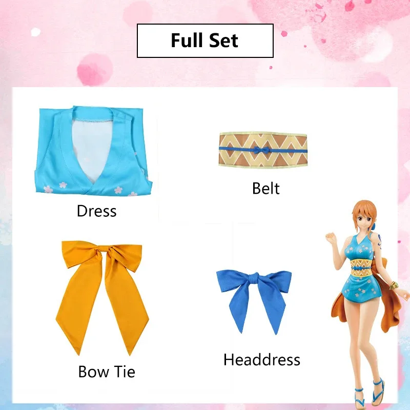 Disfraces de Cosplay de Anime Nami, vestido, uniforme tipo kimono, trajes de peluca, traje de Carnaval de Halloween para mujeres y niñas
