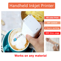 Mbrush Mini Portable Food Printer Inedible Handheld Color Inkjet Printer DIY Tattoo Edible Cake Macaron Coffee Pattern color Ink