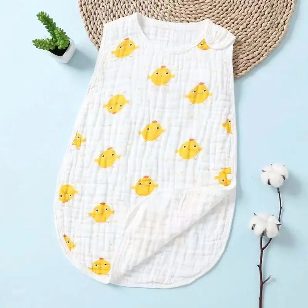 Korean Cute Summer Girls Strawberry Four Layers Baby Clothing Vest Type Baby Sleeping Bags Sleeping Sacks