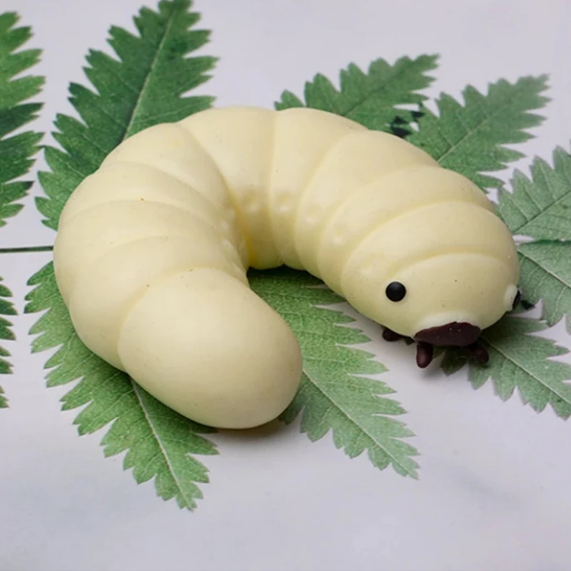 Jouets Mochi doux à rebond lent, Simulation de vers de farine de soja, jouet anti-Stress, jouet créatif et amusant à presser, Fidget sensoriel, cadeaux