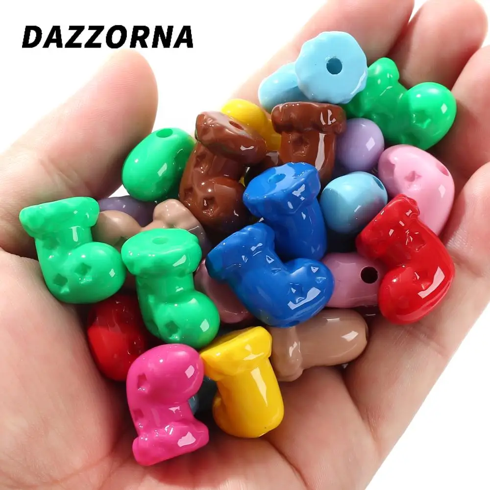 20Pcs Acrylic Spacer Loose Beads 18x21mm Colorful Socks Beads For Jewelry Making DIY Pendant Bracelet Necklace Accessory