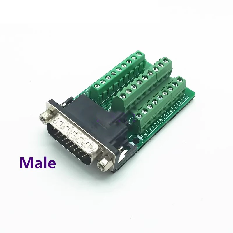 Terminal de conversión Db26, tablero de conversión DR26 macho, no soldado, 26 pines