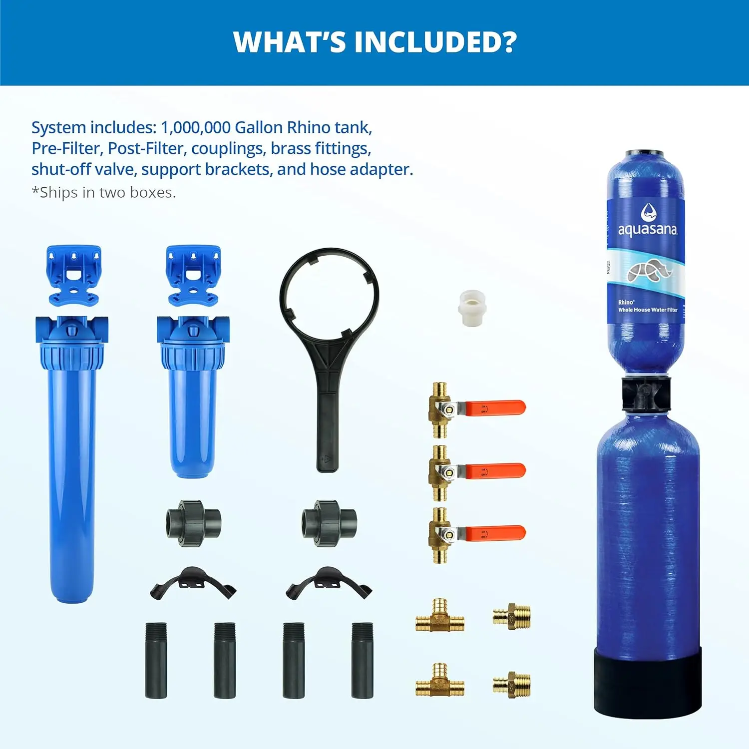 Aquasana Whole House Water Filter System - Carbon & KDF Home Water Filtration - Filters Sediment & 97% Of Chlorine - 1,000,000