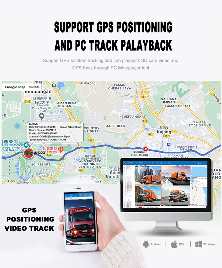 Szsuntex ST9808 8CH AHD 1080P H.265/H.264 Motion Sensor GPS RS232 485 Network Bus Vehicle 2TB HDD-MDVR Two-Way Audio Human