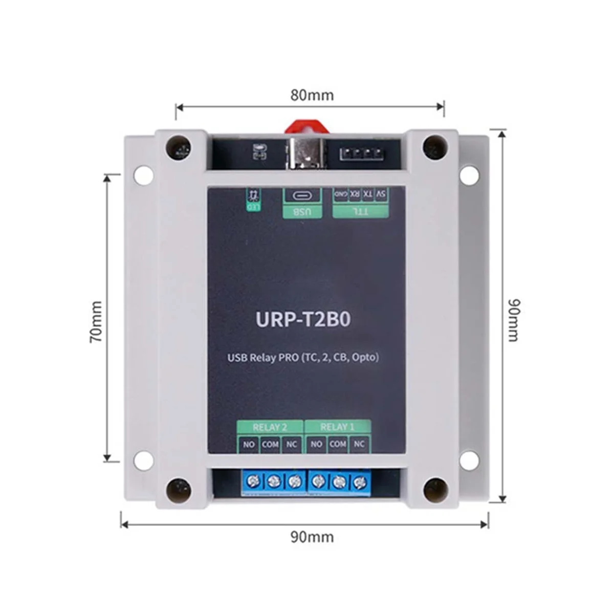 لوحة تحكم صناعية USB Relay PRO 2-Way Relay Isolation Rail USB/TTL مرحل التحكم لتطبيق الآلي