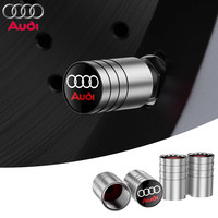 4Pcs Aluminum Car Wheel Tire Air Valve Caps Dust Cover with Color Brand Logo for AUDI RS S SLINE A4 A3 A6 Q3 quattro Q7 TT B8 8P