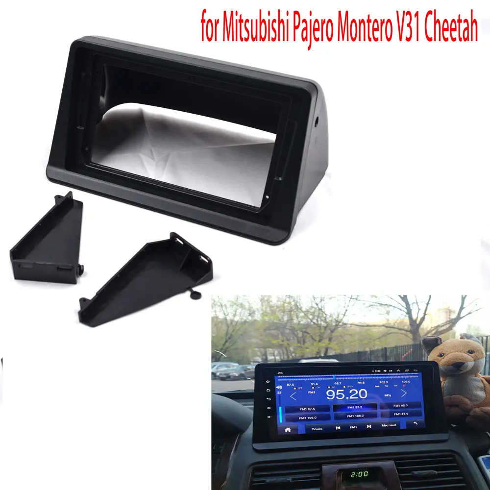 

9-дюймовая панель 2 Din для Mitsubishi Pajero Montero V31 Cheetah, автомобильное радио, Fascia Kingbox, стерео рамка, адаптер навигации