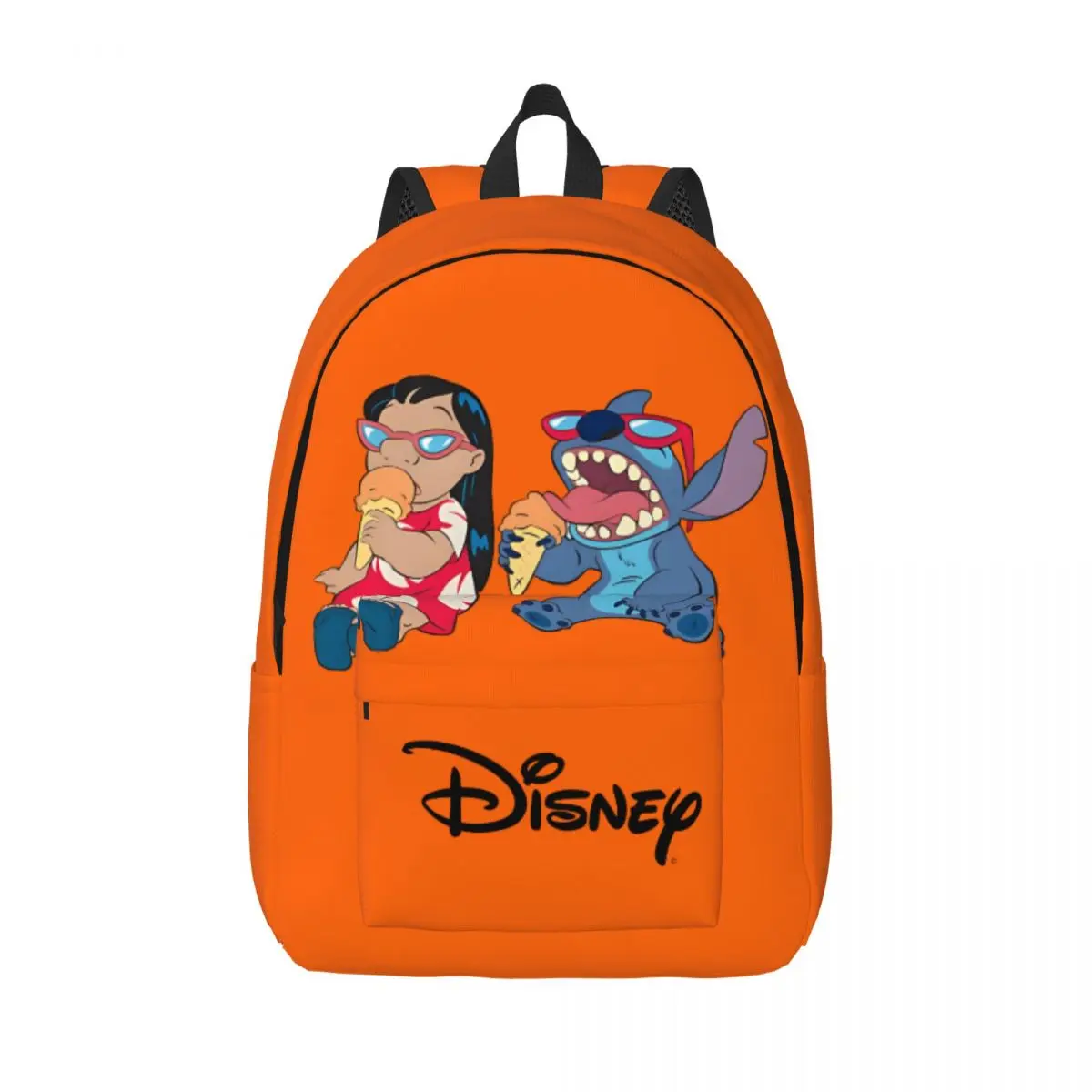 New Lilo Eating Ice Cream Knapsack Journey Sturdy Shoulder Disney Cartoon Character Stitch Male Lady Rucksack For Gifts