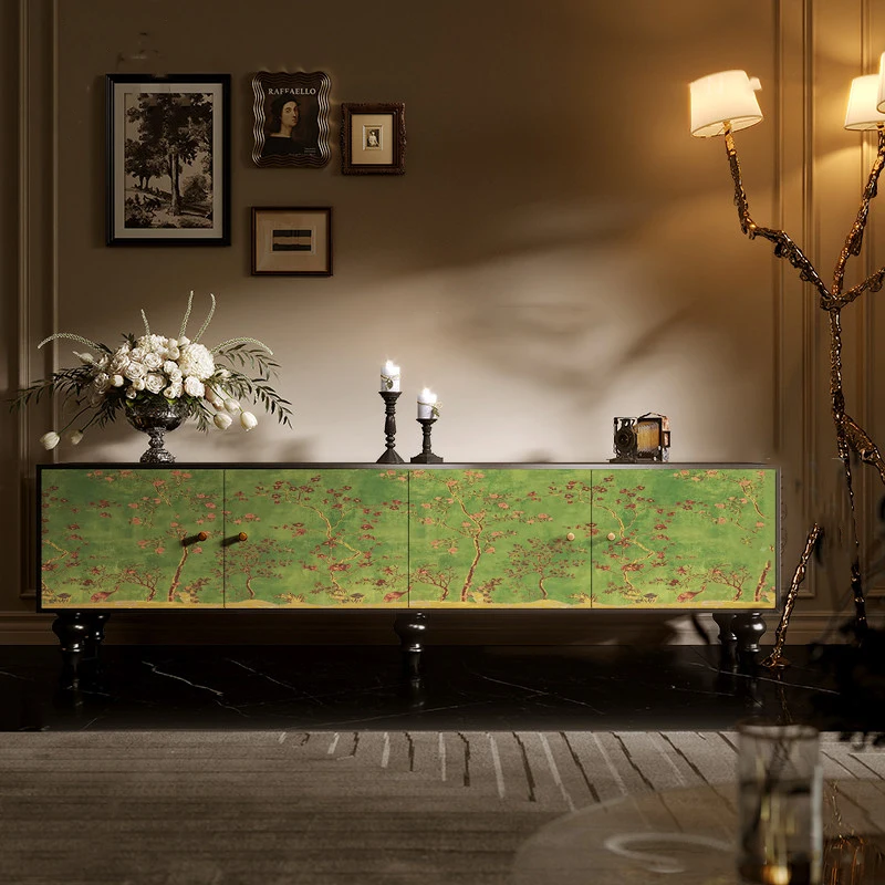 

Elegant Vintage French Cream style tv cabinet Storage Nordic Delicacy TV Stands Premium mobiletto per tv Living Room Furniture