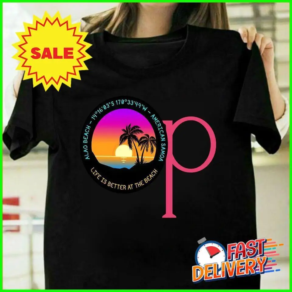 Ocean Pacific 1980 1990 Alao Beach Sunset American Samoa T-Shirt S-5XL