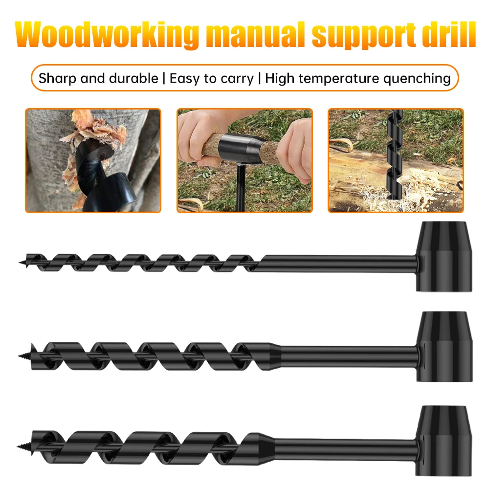 

10*260 12*260 16*260mm Auger Bits Woodworking Drilling Drill Bit Manual Drilling Drill Outdoor Camping Tool