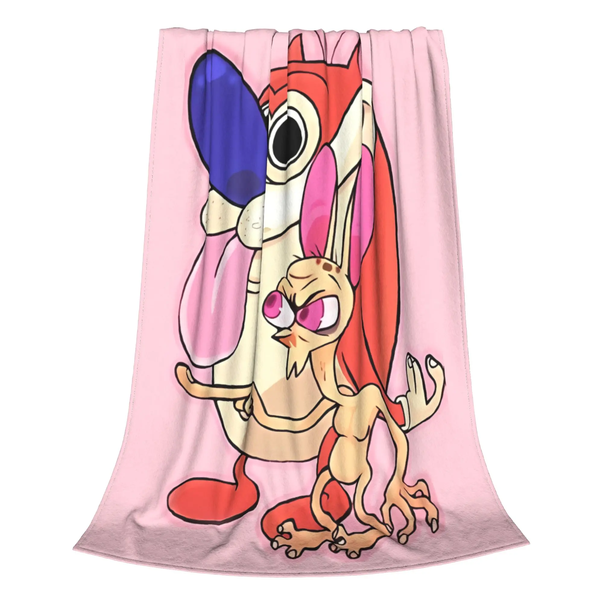 1PC Home Cutecore Cartoons Will Ruin Your Mind Ren & Stimpy Blanket Super Cosy Plush Home Living Room Sofa Halloween