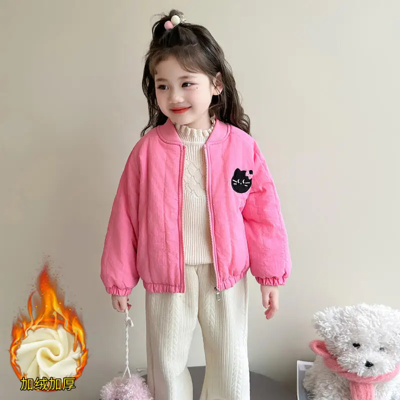 لطيف هريرة الأطفال معطف دافئ سميك خريف شتاء 2025 جديد الكرتون أنيمي معطف الموضة النسخة الكورية ملابس الفتيات الناعمة #3