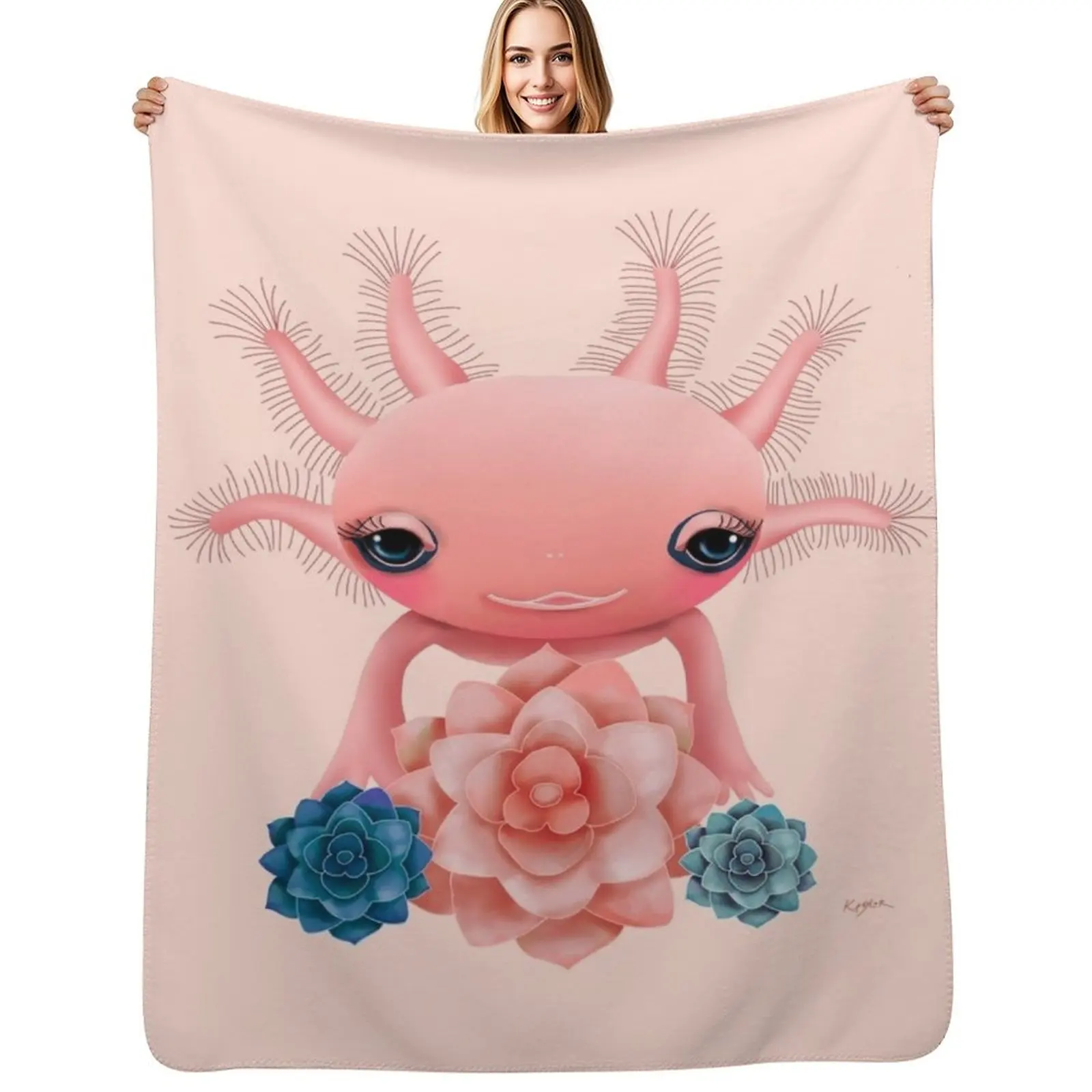 

Pink Axolotl Throw Blanket Bed Thin Blankets Sofas Of Decoration Sofas Blankets