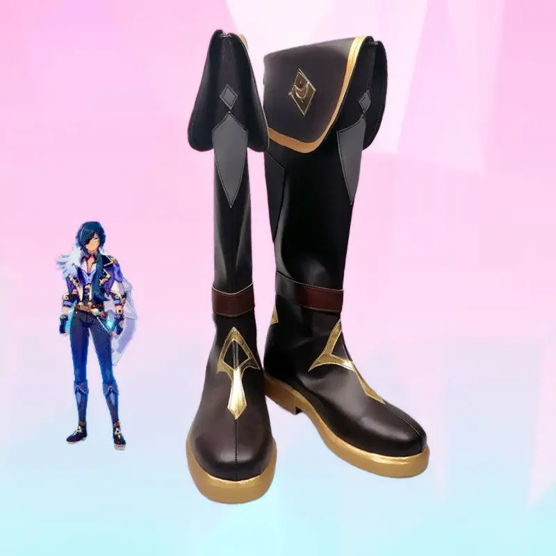 zapatos-de-cosplay-de-anime-genshin-impact-kaeya-alberich-botas-de-cuero-pu-de-longitud-media-en-color-marron-oscuro-para-halloween-y-carnaval