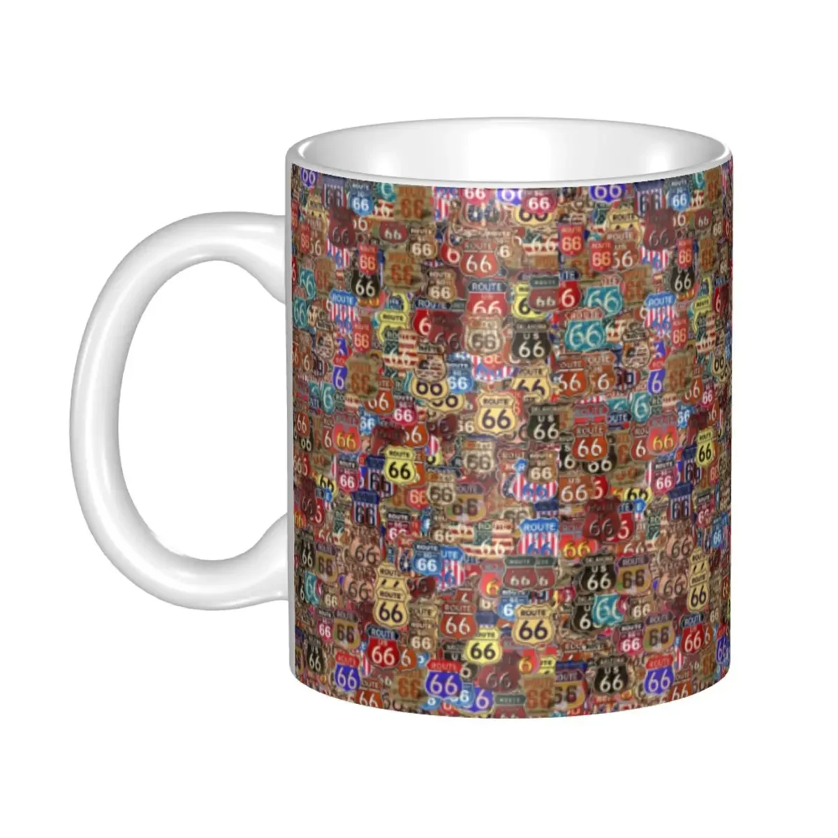 Ride The Route 66 Biker Motorcycle Cruise America's Highway Coffee Mug DIY Customized Ceramic Mug Creative Present