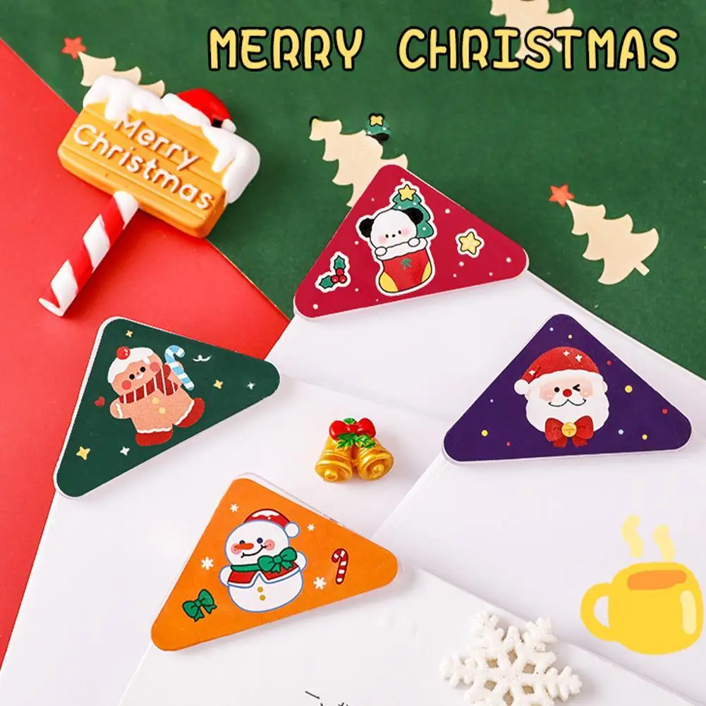 1pcs Christmas Paper Clip Triangle Corner Clips Kawaii Page Holder File Photo Christmas Clamp Stationery Office