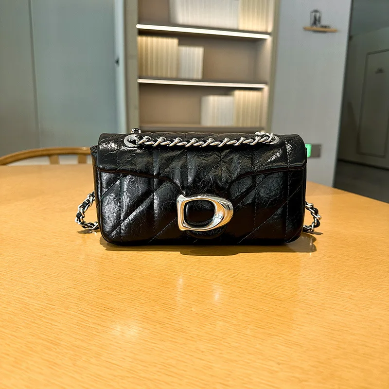 

Сумка через плечо Premium Ins из взрывной кожи на одно плечо, сверхмощная сумка на цепочке с металлическими этикетками