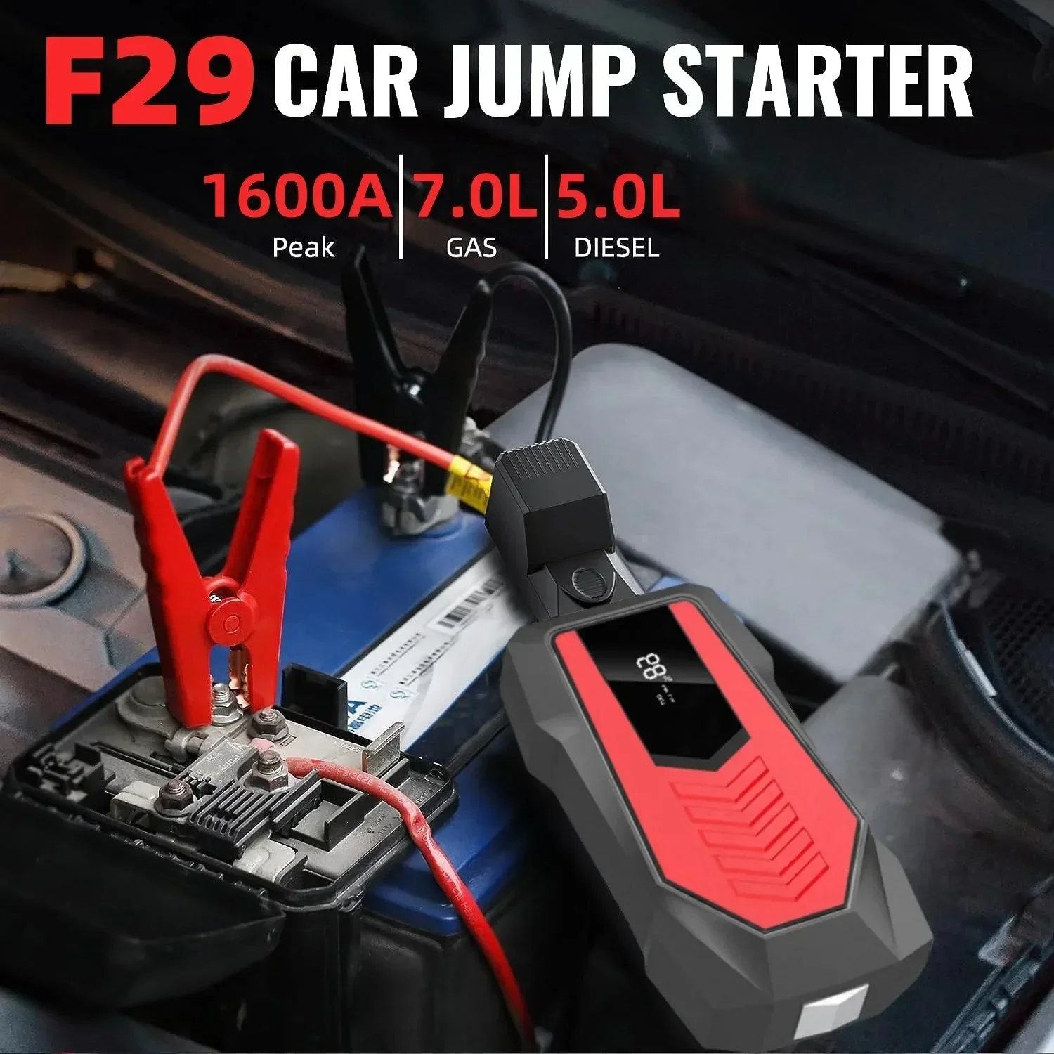 Jump Starter Power Bank Portable Charger Starting Device 7.0L gas&5.0L diesel  Emergency Car Battery Jump Starter(FLL-F29)