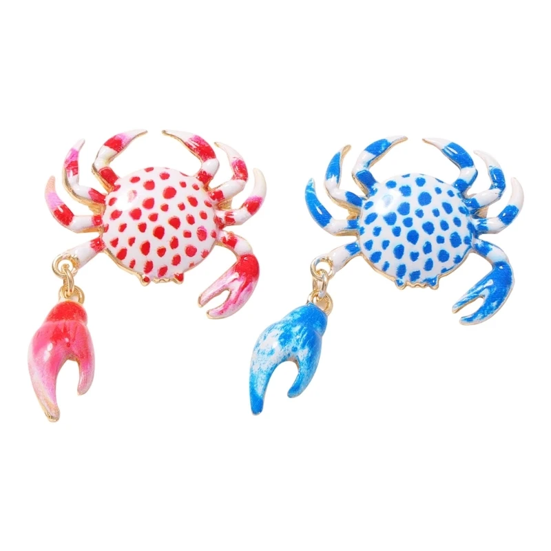 E15A Ocean Theme Brooch Pin in Alloy with Dotted Shell Design and Hanging Claw Detail for Lapel Accent Jewelry Wear