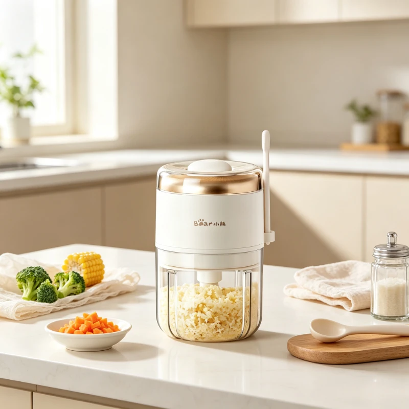 Electric Garlic Mincer Automatic, Small Household Meat Grinder Baby Food Processor, Wear-Resistant Durable for Kitchen Use