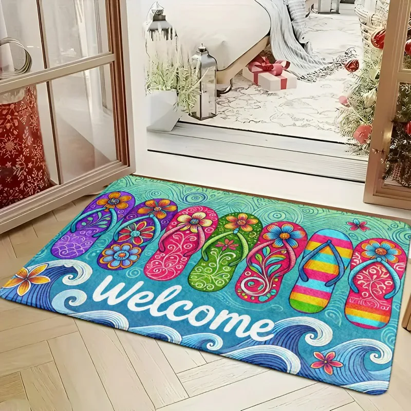 Dental Creative Graphic Style Dark Grey Water Splash Tooth Pattern Welcome Cursive Print Non Slip Dental Clinic Entryway Doormat