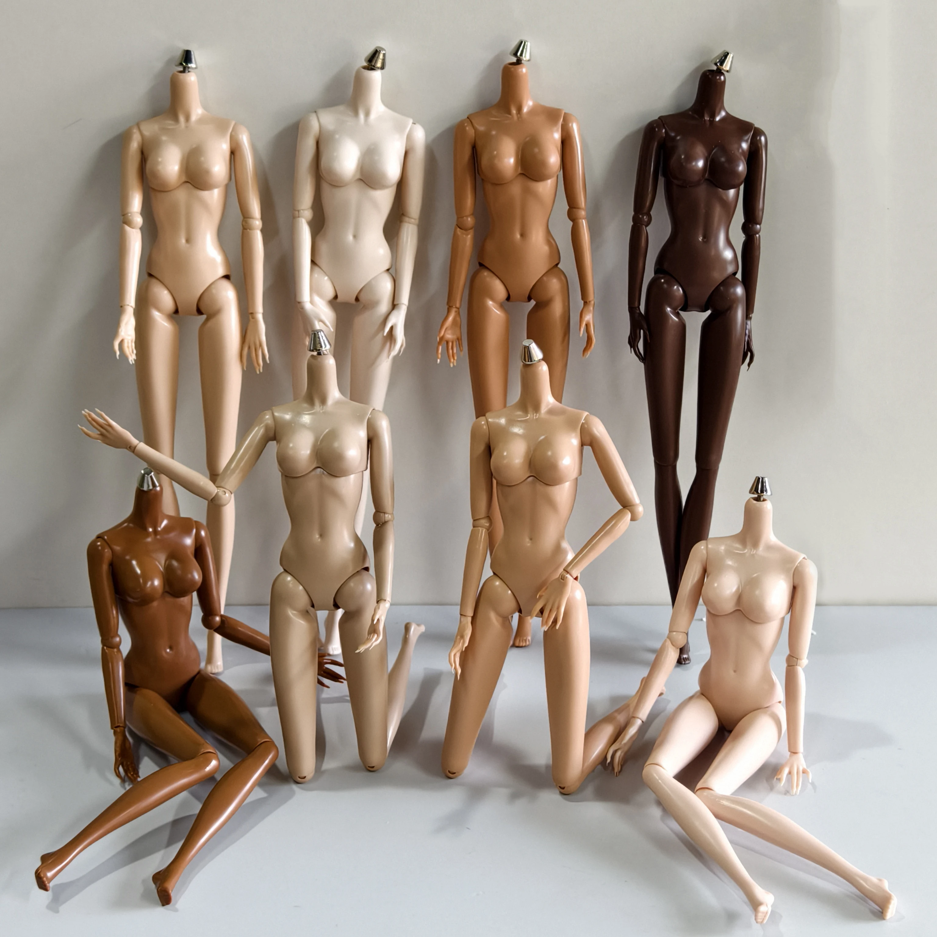 1/6 交換用ボディベージュブラウンブラックホワイト女性新しいマルチジョイント可動ボディ FR/IT 人形ヘッド