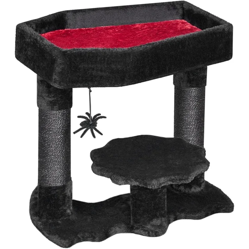 Cat Tree with Coffin Bed, Cat Tower for Indoor Cats with Spacious Cat Condo, Sisal Scratching Posts