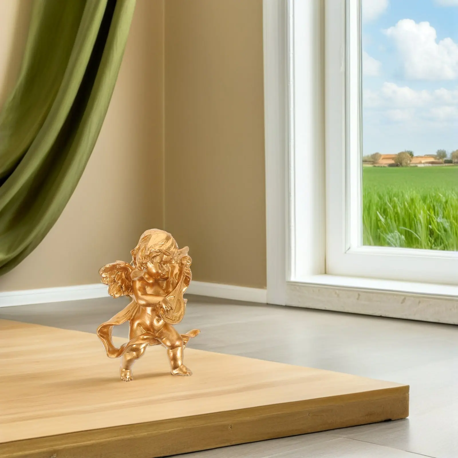 Angel Wall Sculptures 2Pcs Vintage Resin Cherub Hanging Ornaments for Elegant Outdoor Garden Home Decor